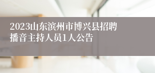 2023山东滨州市博兴县招聘播音主持人员1人公告