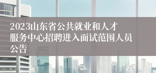 2023山东省公共就业和人才服务中心招聘进入面试范围人员公告