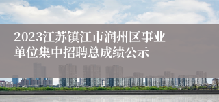 2023江苏镇江市润州区事业单位集中招聘总成绩公示