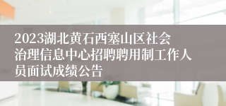 2023湖北黄石西塞山区社会治理信息中心招聘聘用制工作人员面试成绩公告