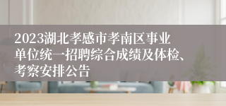 2023湖北孝感市孝南区事业单位统一招聘综合成绩及体检、考察安排公告