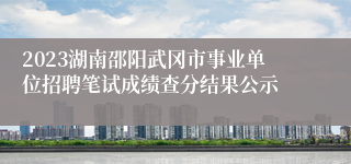 2023湖南邵阳武冈市事业单位招聘笔试成绩查分结果公示