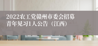 2022农工党赣州市委会招募青年见习1人公告（江西）
