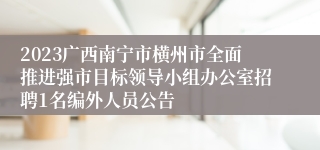 2023广西南宁市横州市全面推进强市目标领导小组办公室招聘1名编外人员公告