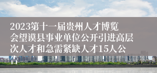 2023第十一届贵州人才博览会望谟县事业单位公开引进高层次人才和急需紧缺人才15人公告