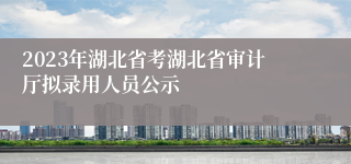 2023年湖北省考湖北省审计厅拟录用人员公示