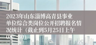 2023年山东淄博高青县事业单位综合类岗位公开招聘报名情况统计（截止到5月25日上午08：30）