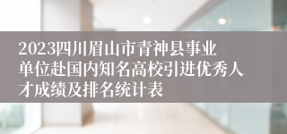 2023四川眉山市青神县事业单位赴国内知名高校引进优秀人才成绩及排名统计表