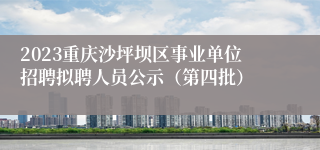 2023重庆沙坪坝区事业单位招聘拟聘人员公示（第四批）