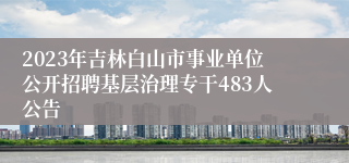 2023年吉林白山市事业单位公开招聘基层治理专干483人公告