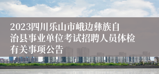 2023四川乐山市峨边彝族自治县事业单位考试招聘人员体检有关事项公告