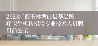 2023广西玉林博白县基层医疗卫生机构招聘专业技术人员聘用前公示