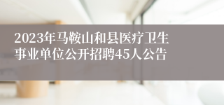 2023年马鞍山和县医疗卫生事业单位公开招聘45人公告