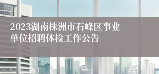 2023湖南株洲市石峰区事业单位招聘体检工作公告
