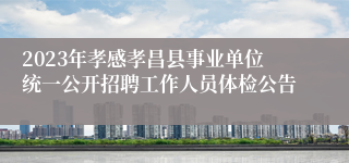 2023年孝感孝昌县事业单位统一公开招聘工作人员体检公告