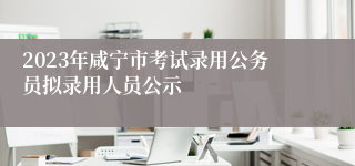 2023年咸宁市考试录用公务员拟录用人员公示