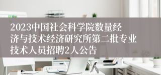 2023中国社会科学院数量经济与技术经济研究所第二批专业技术人员招聘2人公告