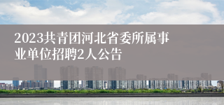 2023共青团河北省委所属事业单位招聘2人公告