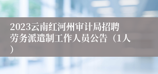 2023云南红河州审计局招聘劳务派遣制工作人员公告（1人）