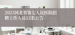 2023河北省第七人民医院招聘工作人员12名公告