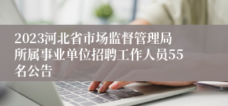 2023河北省市场监督管理局所属事业单位招聘工作人员55名公告