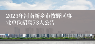 2023年河南新乡市牧野区事业单位招聘73人公告