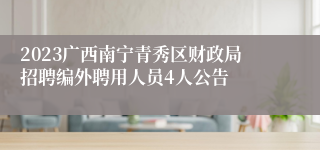 2023广西南宁青秀区财政局招聘编外聘用人员4人公告