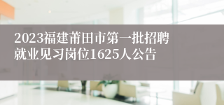 2023福建莆田市第一批招聘就业见习岗位1625人公告