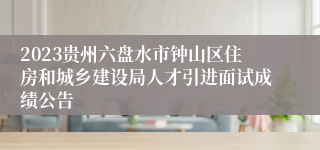 2023贵州六盘水市钟山区住房和城乡建设局人才引进面试成绩公告