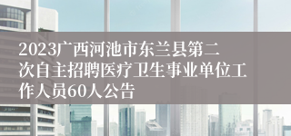 2023广西河池市东兰县第二次自主招聘医疗卫生事业单位工作人员60人公告