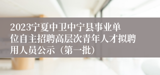2023宁夏中卫中宁县事业单位自主招聘高层次青年人才拟聘用人员公示（第一批）