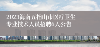 2023海南五指山市医疗卫生专业技术人员招聘6人公告