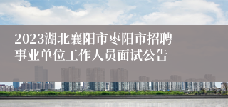 2023湖北襄阳市枣阳市招聘事业单位工作人员面试公告