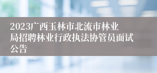 2023广西玉林市北流市林业局招聘林业行政执法协管员面试公告