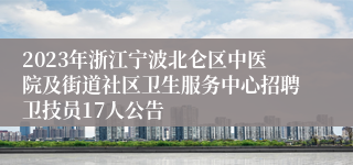 2023年浙江宁波北仑区中医院及街道社区卫生服务中心招聘卫技员17人公告