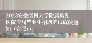 2023安徽医科大学附属巢湖医院应届毕业生招聘笔试成绩通知（合肥市）