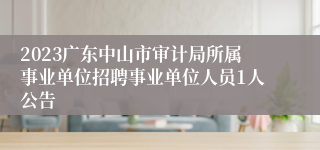 2023广东中山市审计局所属事业单位招聘事业单位人员1人公告