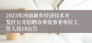2023年河南新乡经济技术开发区公开招聘办事处事业单位工作人员18公告