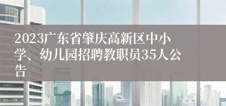 2023广东省肇庆高新区中小学、幼儿园招聘教职员35人公告