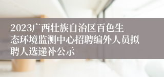 2023广西壮族自治区百色生态环境监测中心招聘编外人员拟聘人选递补公示