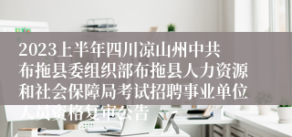 2023上半年四川凉山州中共布拖县委组织部布拖县人力资源和社会保障局考试招聘事业单位人员资格复审公告