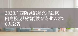 2023广西防城港东兴市赴区内高校现场招聘教育专业人才56人公告