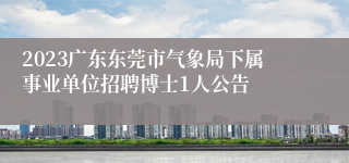 2023广东东莞市气象局下属事业单位招聘博士1人公告