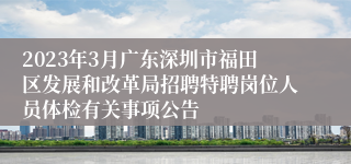 2023年3月广东深圳市福田区发展和改革局招聘特聘岗位人员体检有关事项公告