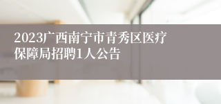 2023广西南宁市青秀区医疗保障局招聘1人公告