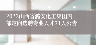 2023山西省潞安化工集团内部定向选聘专业人才71人公告