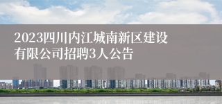 2023四川内江城南新区建设有限公司招聘3人公告