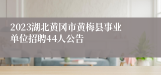 2023湖北黄冈市黄梅县事业单位招聘44人公告