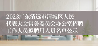 2023广东清远市清城区人民代表大会常务委员会办公室招聘工作人员拟聘用人员名单公示
