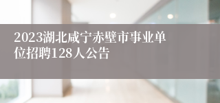 2023湖北咸宁赤壁市事业单位招聘128人公告